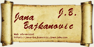 Jana Bajkanović vizit kartica
